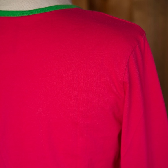 Vintage Y2K Michael Simon Beaded Snowflake Pink & Red Holiday Long Sleeve Shirt - Picture 13 of 16